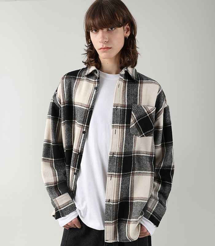 Chester Overfit Check Shirt IVORY