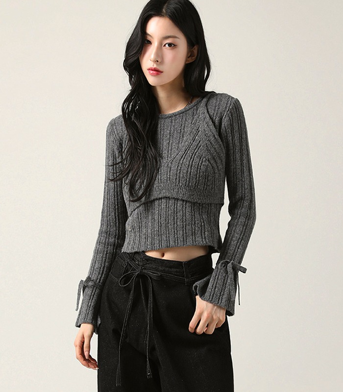 Isabel Layered Knit CHARCOAL